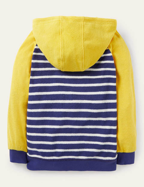 Frottee-Kapuzenjacke - Narzissengelb/Segelblau Frottee-Kapuzenjacke - Narzissengelb/Segelblau
