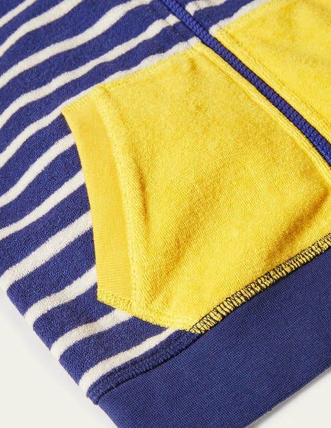 Frottee-Kapuzenjacke - Narzissengelb/Segelblau Frottee-Kapuzenjacke - Narzissengelb/Segelblau