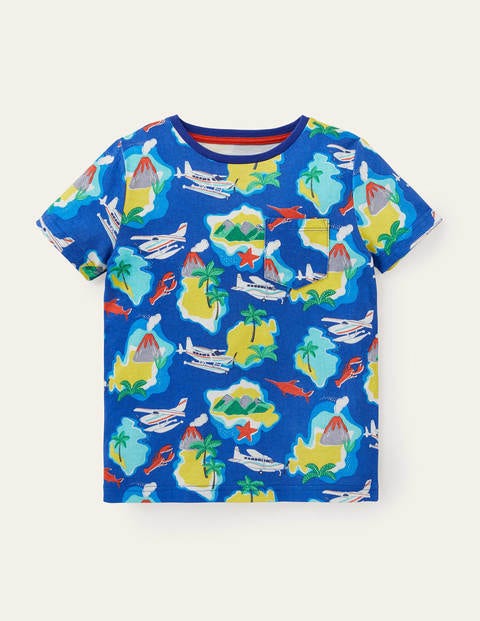 Printed T-shirt - Brilliant Blue Island Hopping Printed T-shirt - Brilliant Blue Island Hopping
