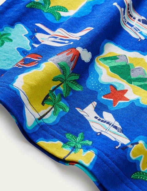 Printed T-shirt - Brilliant Blue Island Hopping Printed T-shirt - Brilliant Blue Island Hopping