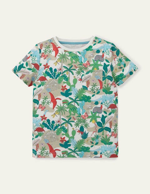 Printed T-shirt - Ivory Dino Island Printed T-shirt - Ivory Dino Island