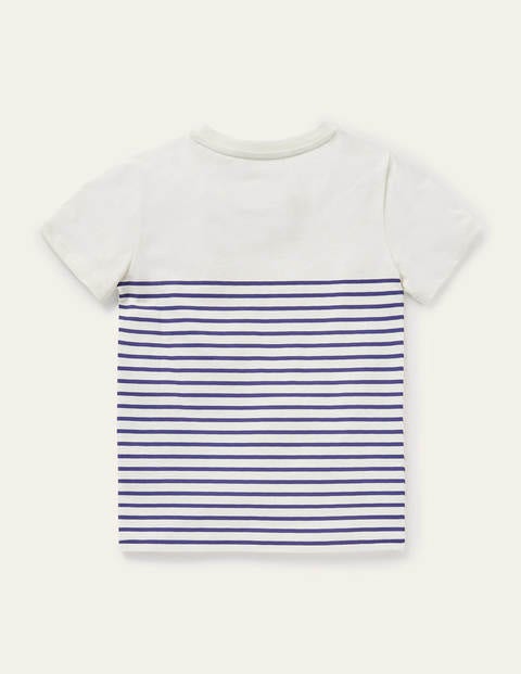 Short-sleeved Breton T-shirt - Ivory/College Navy Animals Short-sleeved Breton T-shirt - Ivory/College Navy Animals