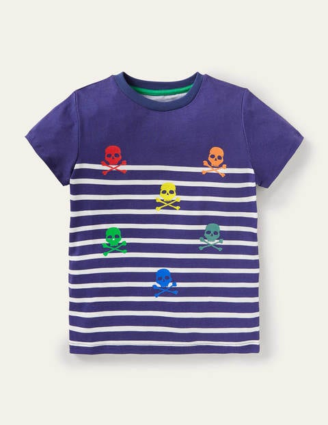 Short-sleeved Breton T-shirt - College Navy/Ivory Skulls Short-sleeved Breton T-shirt - College Navy/Ivory Skulls