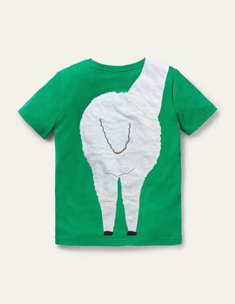Bright Animal Appliqué T-shirt - Sapling Green Llama Bright Animal Appliqué T-shirt - Sapling Green Llama
