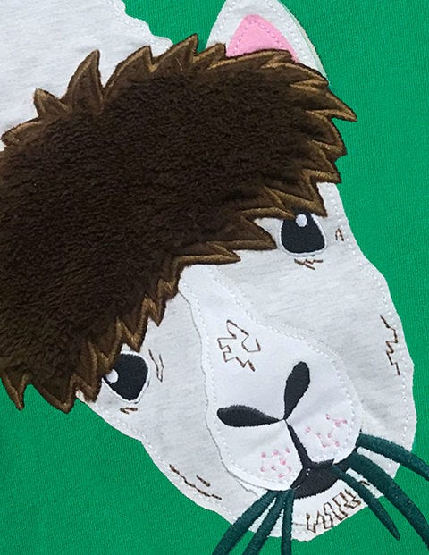 Bright Animal Appliqué T-shirt - Sapling Green Llama Bright Animal Appliqué T-shirt - Sapling Green Llama