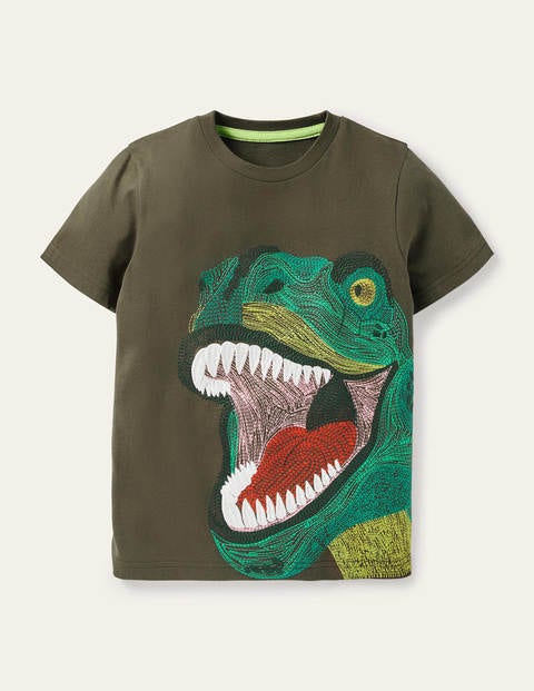 Superstitch Reptile T-shirt - Khaki Green Dino Superstitch Reptile T-shirt - Khaki Green Dino