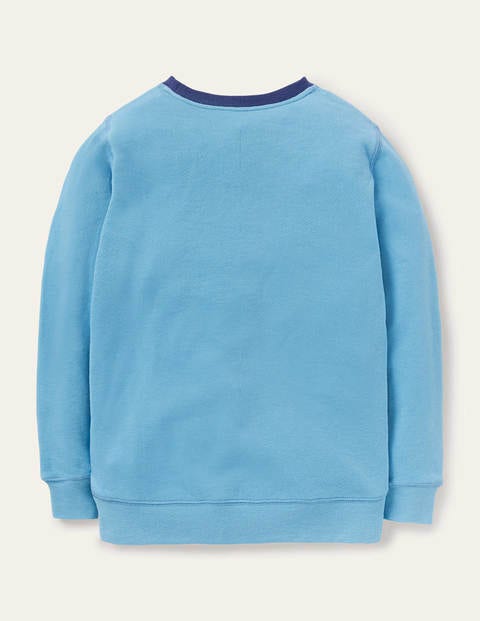 Appliqué Sweatshirt - Surfing Blue Sharks Appliqué Sweatshirt - Surfing Blue Sharks