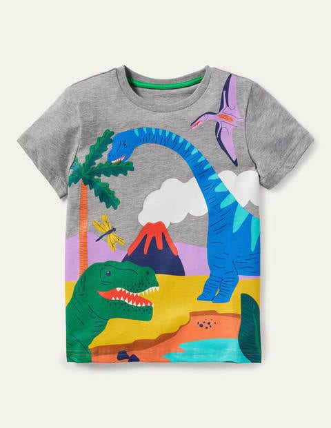 Tropical Scene T-shirt - Grey Marl Dinos Tropical Scene T-shirt - Grey Marl Dinos