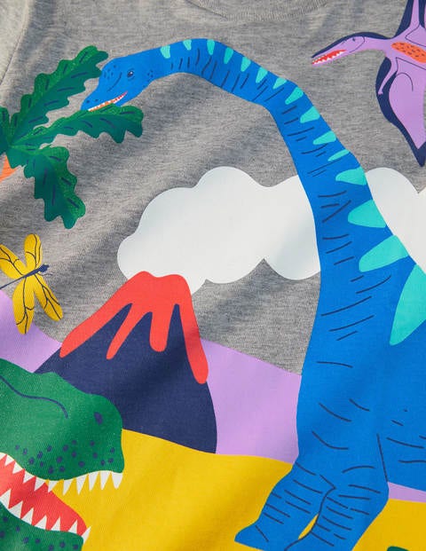 Tropical Scene T-shirt - Grey Marl Dinos Tropical Scene T-shirt - Grey Marl Dinos