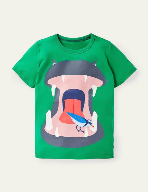 Animal Mouth T-shirt - Sapling Green Hippo Animal Mouth T-shirt - Sapling Green Hippo