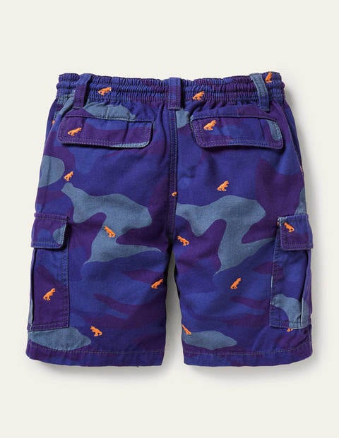 Cargo Shorts - Blue Camouflage Dinosaurs