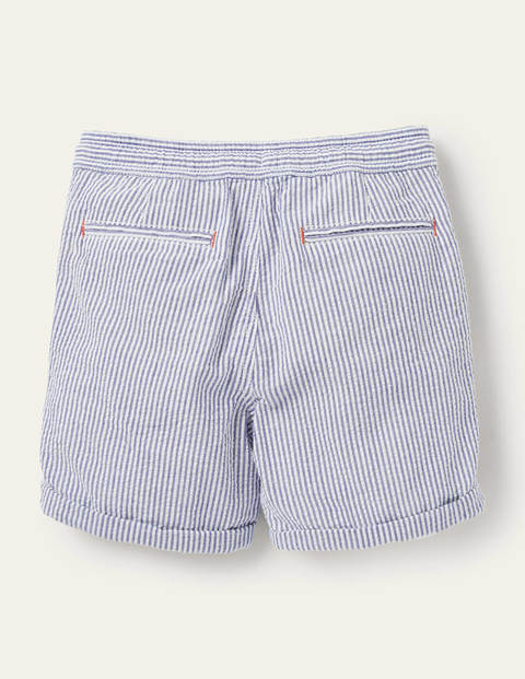 Smart Roll-up Shorts - Ivory/Blue