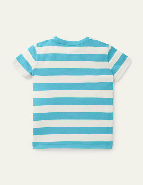 Sea Animals Appliqué T-shirt - Aqua Blue Turtle Sea Animals Appliqué T-shirt - Aqua Blue Turtle