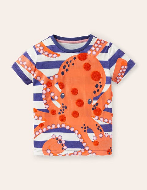 Sea Animals Appliqué T-shirt - Venice Blue Octopus Sea Animals Appliqué T-shirt - Venice Blue Octopus