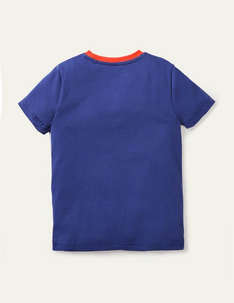 T-shirt à appliqué animaux en voyage - Lapin bleu tribord