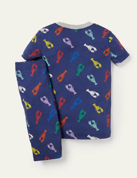 Cosy Short John Pajamas - Starboard Blue Multi Lobsters Cosy Short John Pajamas - Starboard Blue Multi Lobsters