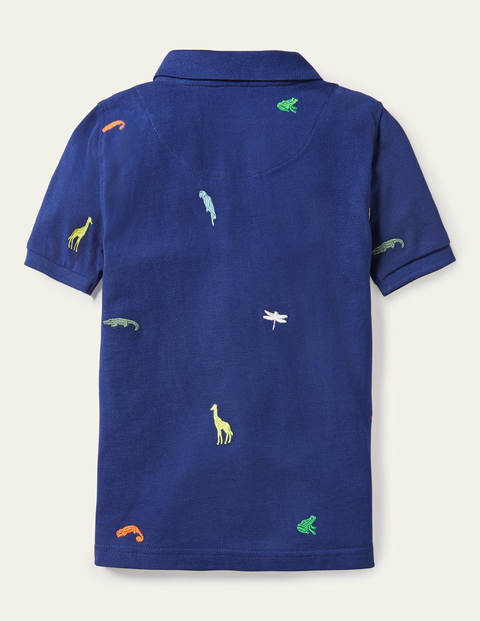 Piqué Polo Shirt - College Navy Rainbow Animals Piqué Polo Shirt - College Navy Rainbow Animals