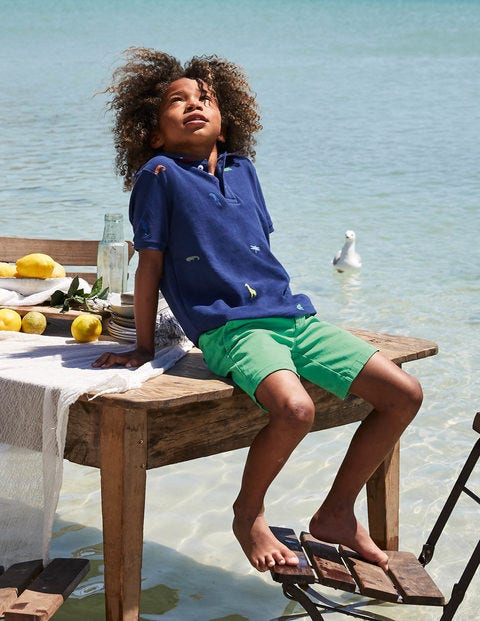 Piqué Polo Shirt - College Navy Rainbow Animals Piqué Polo Shirt - College Navy Rainbow Animals