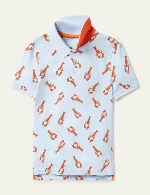 Piqué Polo Shirt - Provence Blue Lobsters Piqué Polo Shirt - Provence Blue Lobsters