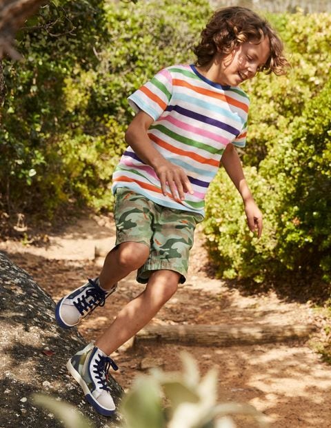 Slub Washed T-shirt - Multi Rainbow Slub Washed T-shirt - Multi Rainbow