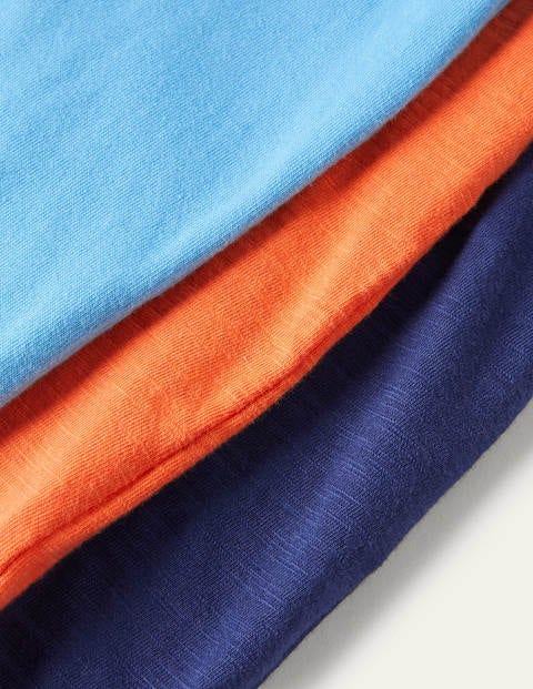 3 Pack Slub Washed T-shirt - Navy/Blue Stripe/Orange 3 Pack Slub Washed T-shirt - Navy/Blue Stripe/Orange