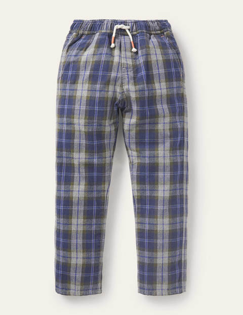 Lässige schmale Hose zum Hineinschlüpfen - Grau Meliert/Schuluniform-Navy Lässige schmale Hose zum Hineinschlüpfen - Grau Meliert/Schuluniform-Navy