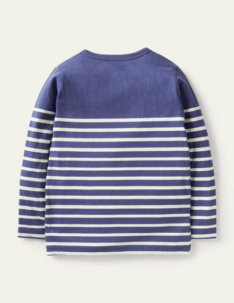 Appliqué Breton T-shirt - Starboard Blue/Ivory Dinos Appliqué Breton T-shirt - Starboard Blue/Ivory Dinos