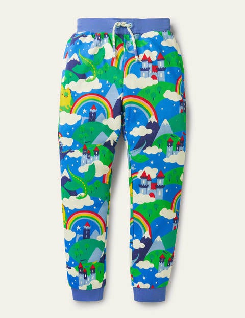Gemusterte Jogginghose - Blau, Regenbögen/Drachen/Himmel Gemusterte Jogginghose - Blau, Regenbögen/Drachen/Himmel