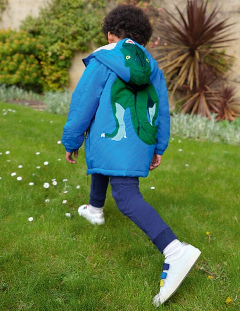 Cosy Sherpa-lined Anorak - Moroccan Blue Dinosaur Cosy Sherpa-lined Anorak - Moroccan Blue Dinosaur