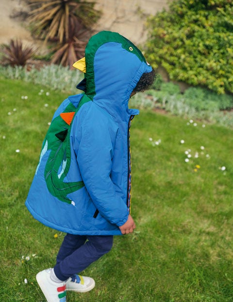 Cosy Sherpa-lined Anorak - Moroccan Blue Dinosaur Cosy Sherpa-lined Anorak - Moroccan Blue Dinosaur