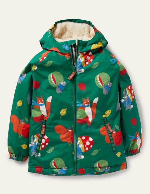 Cosy Sherpa-lined Anorak - Forest Green Bonkers Conkers Cosy Sherpa-lined Anorak - Forest Green Bonkers Conkers