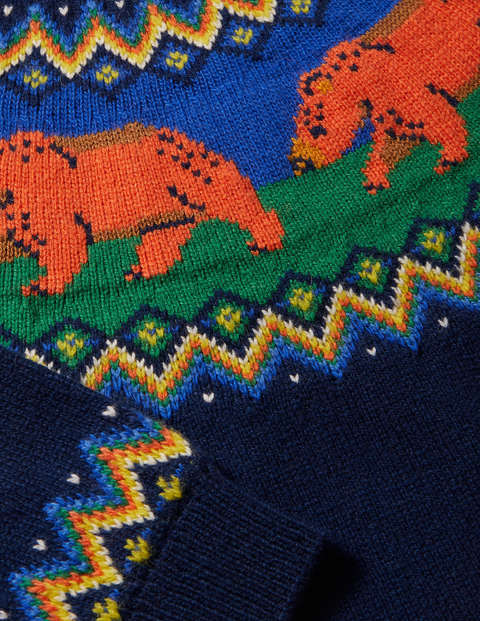 Fair Isle Crew Jumper - College Navy Bears Fair Isle Crew Jumper - College Navy Bears