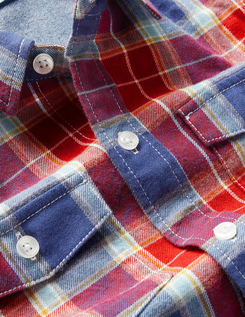 Chemise brossée à carreaux cosy - Rouge rockabilly/bleu tribord Chemise brossée à carreaux cosy - Rouge rockabilly/bleu tribord