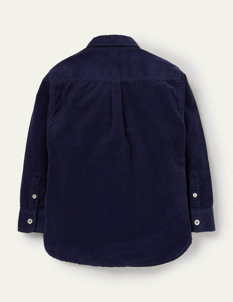 Embroidered Cord Shirt - College Navy Animals