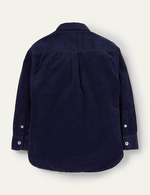 Embroidered Cord Shirt - College Navy Animals Embroidered Cord Shirt - College Navy Animals
