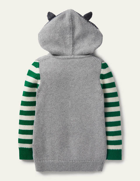 Woodland Knitted Hoodie - Grey Marl Badger Woodland Knitted Hoodie - Grey Marl Badger