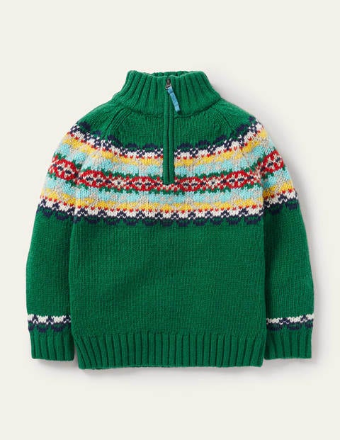 Half-zip Jumper - Highland Green Fair Isle Half-zip Jumper - Highland Green Fair Isle