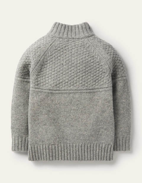 Pullover mit halbem Reißverschluss - Grau Meliert Pullover mit halbem Reißverschluss - Grau Meliert