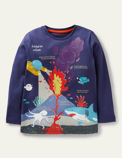 Glowing Scene T-shirt - Starboard Blue Water Volcano Glowing Scene T-shirt - Starboard Blue Water Volcano