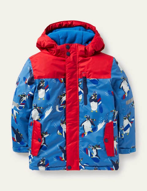 All-weather Waterproof Jacket - Elizabethan Blue Penguins