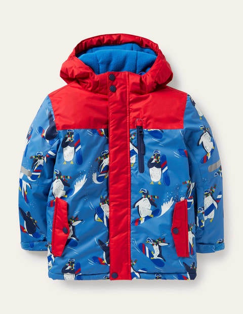 Wasserdichte Allwetterjacke - Elisabethanisches Blau, Pinguine Wasserdichte Allwetterjacke - Elisabethanisches Blau, Pinguine