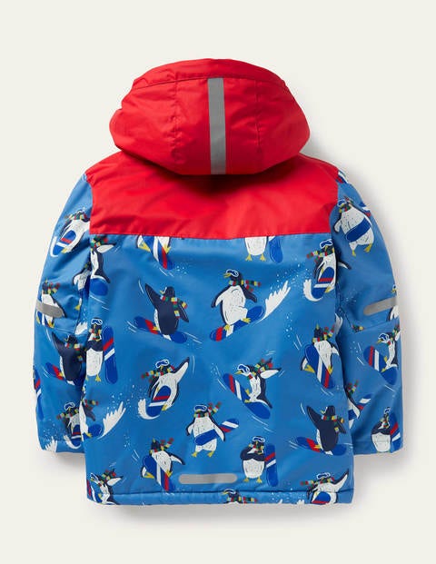 Wasserdichte Allwetterjacke - Elisabethanisches Blau, Pinguine Wasserdichte Allwetterjacke - Elisabethanisches Blau, Pinguine