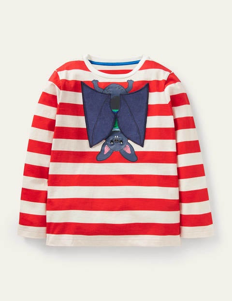 Lift-the-flap Spooky T-shirt - Rockabilly Red/Ivory Bat Lift-the-flap Spooky T-shirt - Rockabilly Red/Ivory Bat