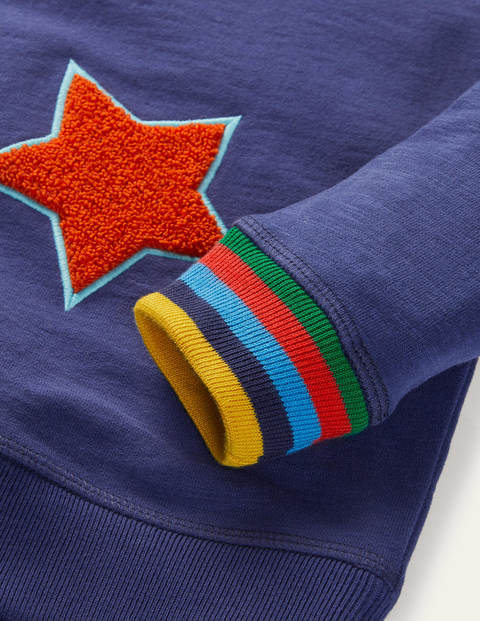 Cosy Foil Star Appliqué Hoodie - Starboard Blue Stars Cosy Foil Star Appliqué Hoodie - Starboard Blue Stars