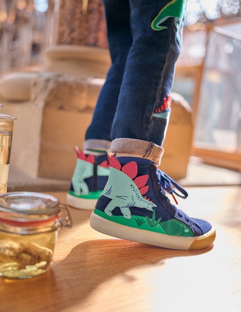 Appliqué Pull-on Denim Trouser - Mid Vintage Dinos Appliqué Pull-on Denim Trouser - Mid Vintage Dinos