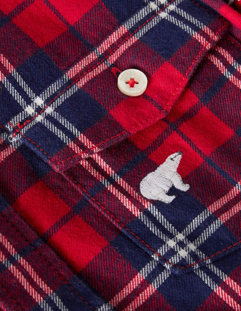 Cosy Embroidered Check Shirt - Rockabilly Red/Navy Polar Bear Cosy Embroidered Check Shirt - Rockabilly Red/Navy Polar Bear