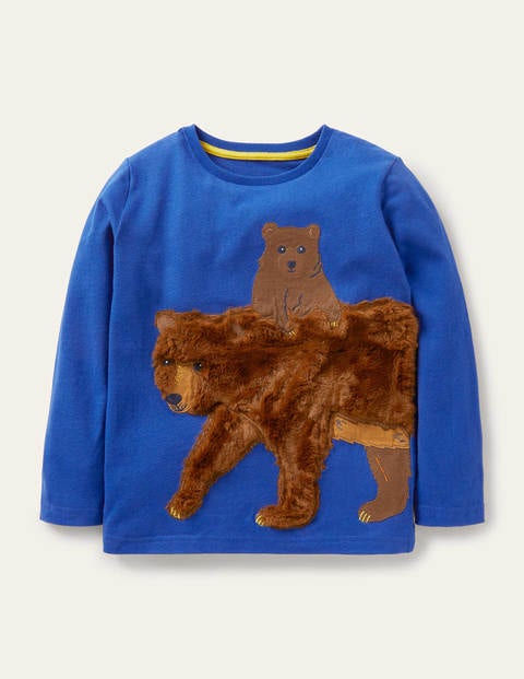 Forest Appliqué T-shirt - Brilliant Blue Bear Forest Appliqué T-shirt - Brilliant Blue Bear