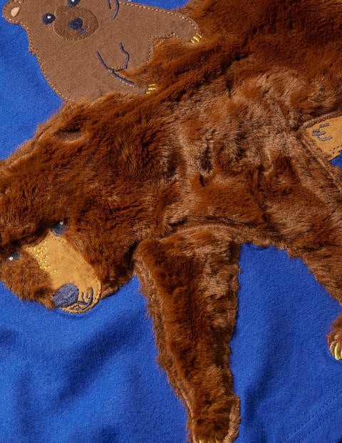 Forest Appliqué T-shirt - Brilliant Blue Bear Forest Appliqué T-shirt - Brilliant Blue Bear