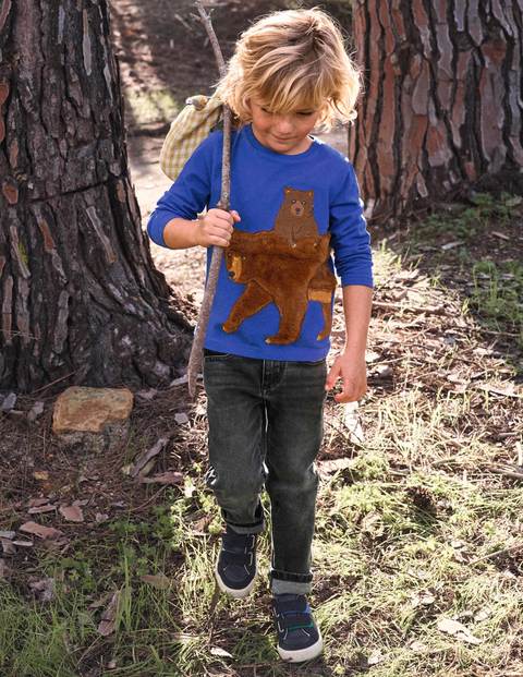 Forest Appliqué T-shirt - Brilliant Blue Bear Forest Appliqué T-shirt - Brilliant Blue Bear