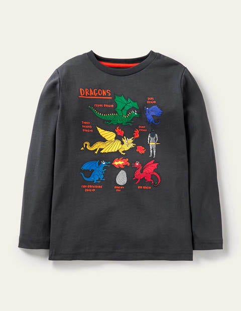 T-shirt magique phosphorescent - Espèces de dragon gris suie
